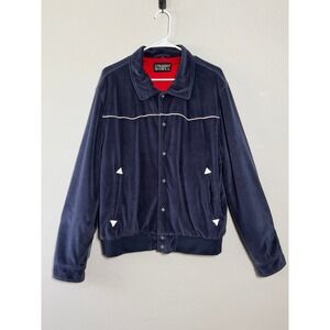 Straight To Hell Jackson Jacket Mens XL Navy Blue Western Velour Diamond Snap
